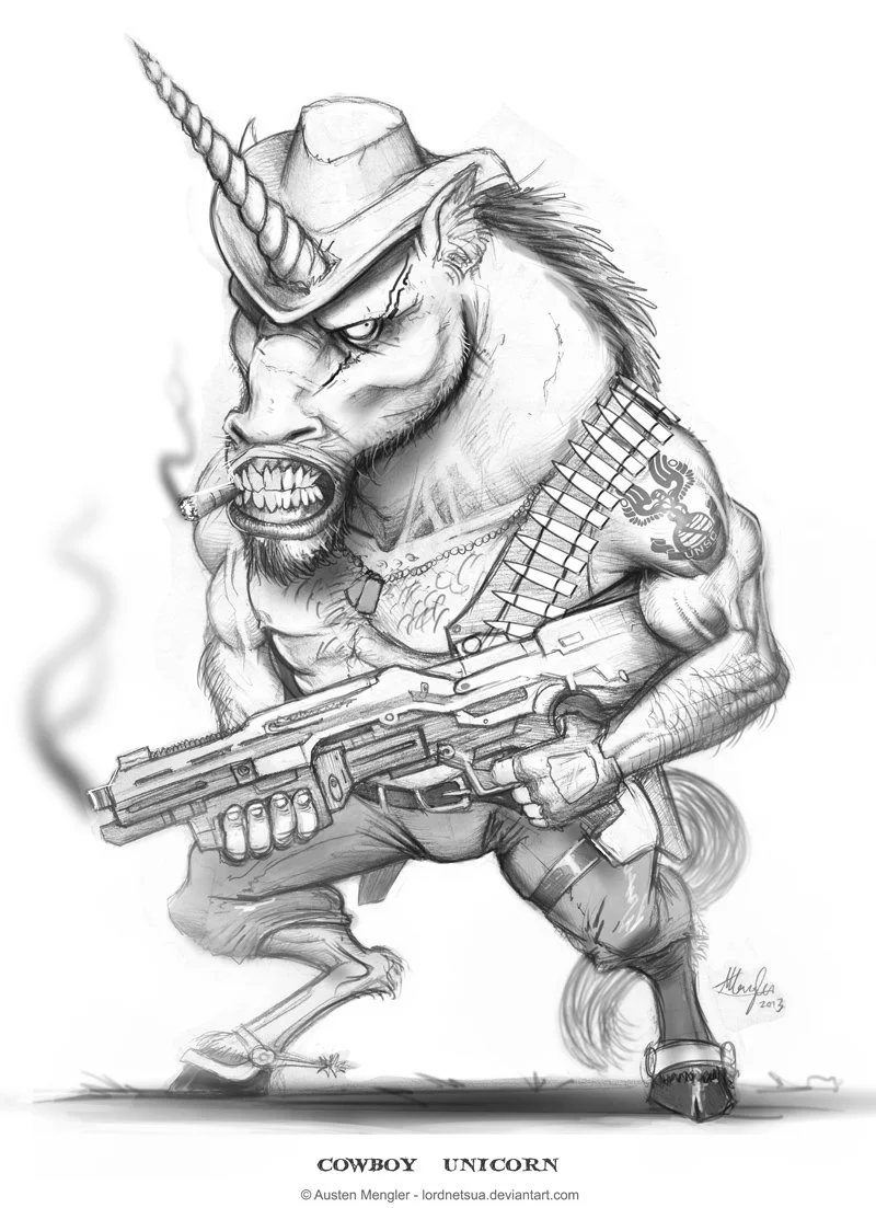 COWBOY UNICORN - 2015 - Signed A3 Print - Execution Series