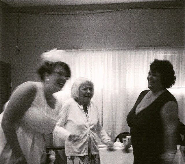 Three generations of Rotante ladies dancing and laughing together at my wedding party.