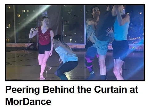  Image of ballet dancers practicing at night.  