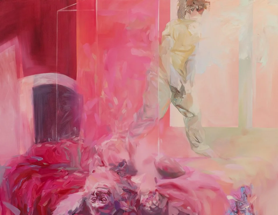 Imitation, 2016, acrylic and oil on canvas, 66in x 52in