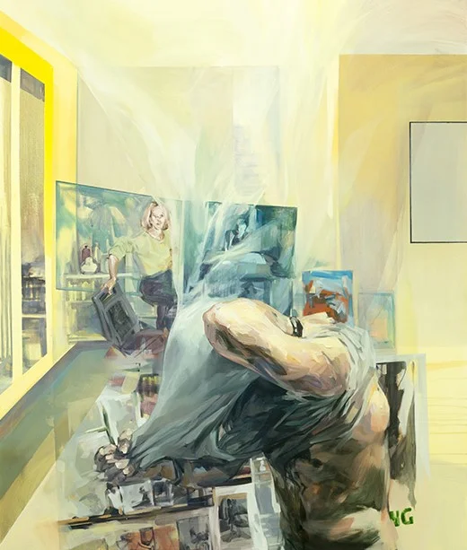 Room with View, 2016, acrylic and oil on canvas, 62in x 50in