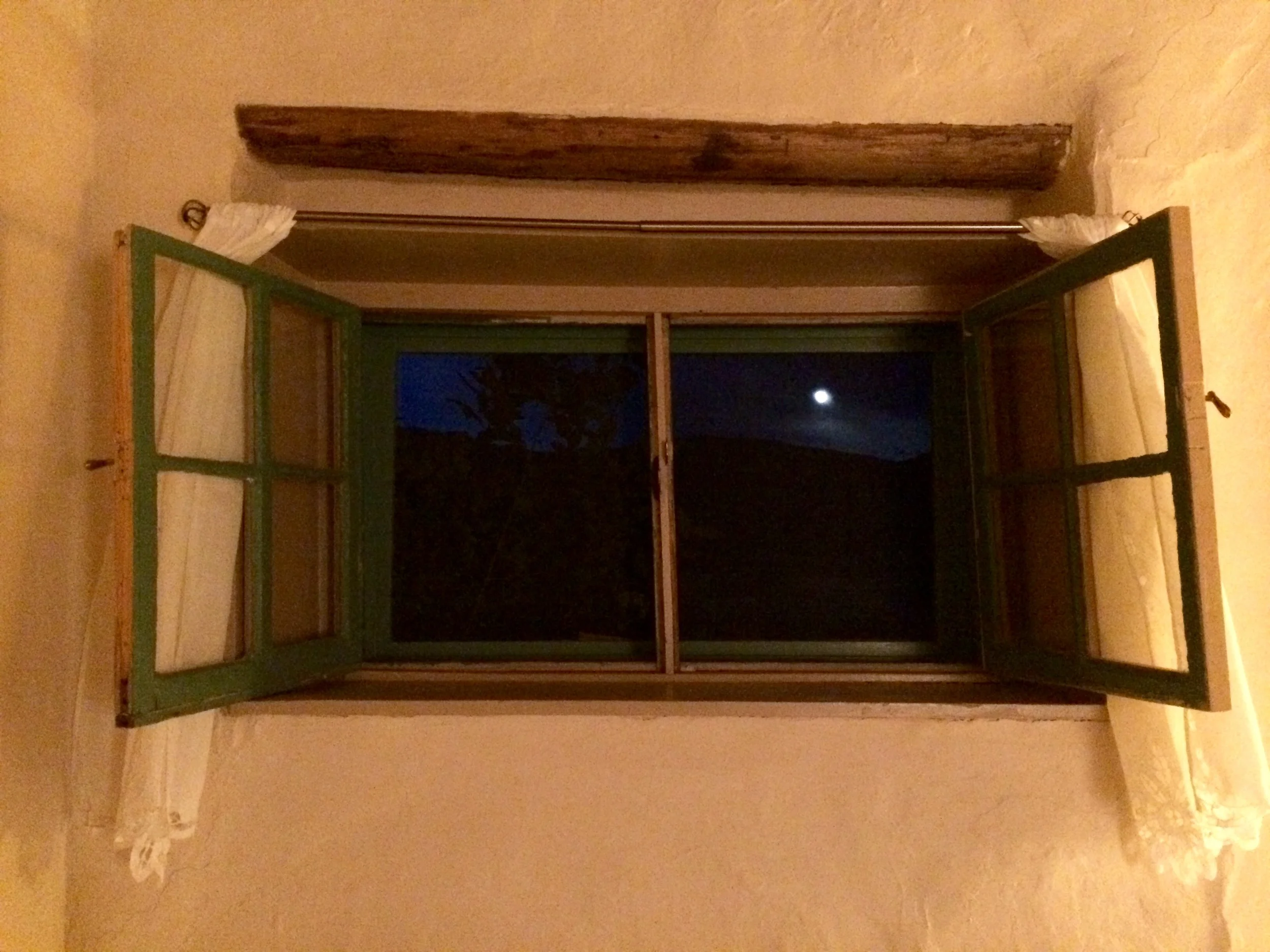Full moon over Taos Mountain, from Georgia O'Keeffe's room in the Mabel Dodge Luhan House.