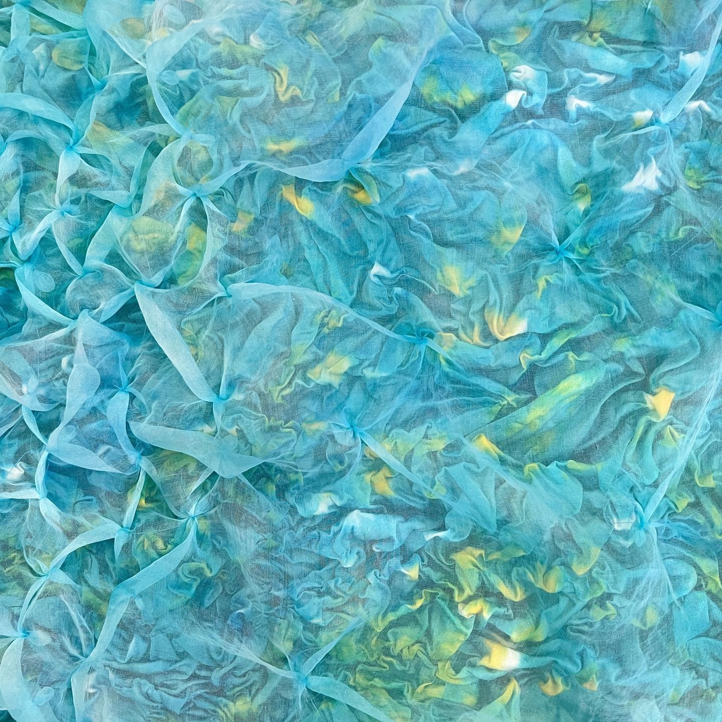 Weekend work on silks. Bringing the sparkling river home. #inspiredbynature #texturedart #textileartists #fiberartnow