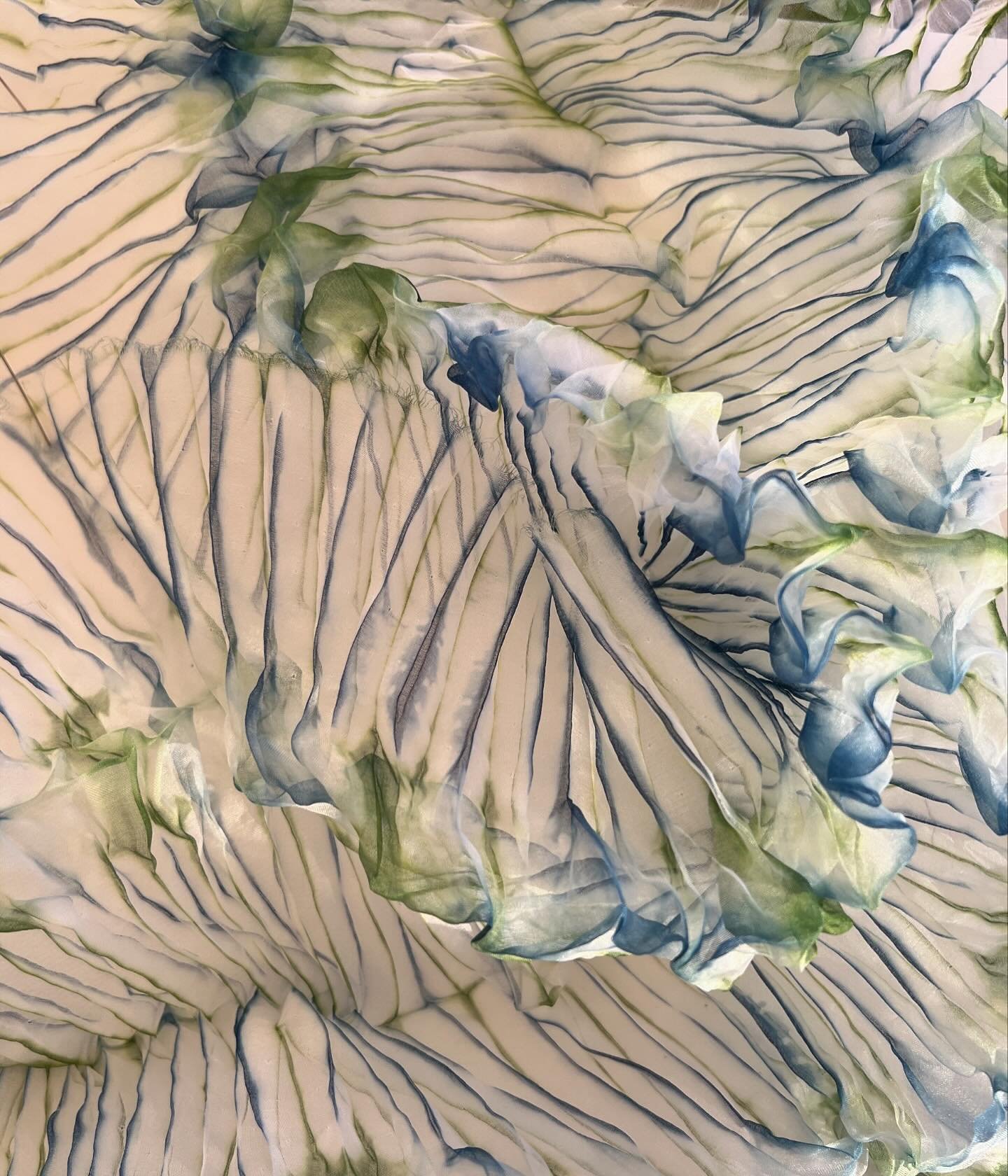Some fresh dyeing. Lots of resist creates more white&hellip;. Resisting the dye. Lots to play with here!