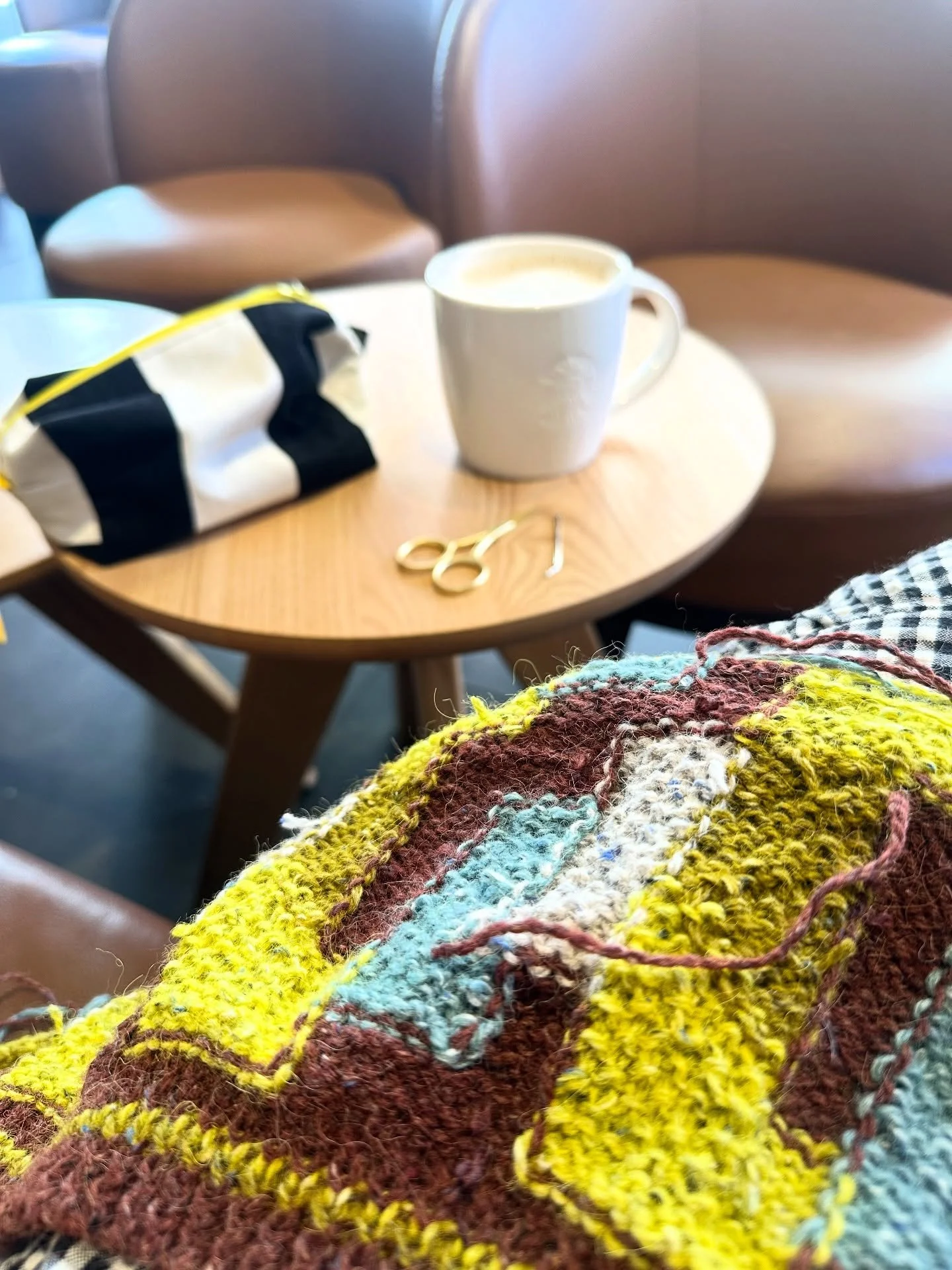 What&rsquo;s on your needles? I&rsquo;ll go first!  Swipe to see the right side of this full on intarsia WIP 👉 #intarsiaknitting #knit #knittinginspo #knitter #knitweardesign #handknit