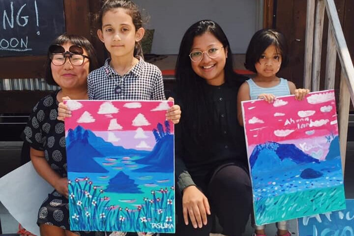 Painting with Pinot’s Palette (2018 &amp; 2019), photo: Emily Ahn Levy and Shahana Hanif