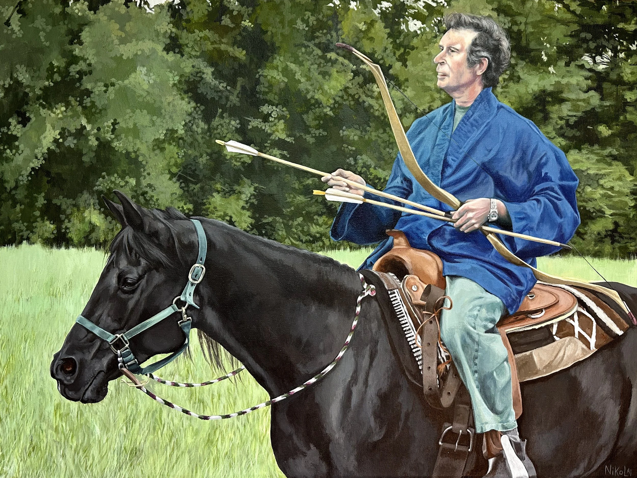 Acrylic portrait of The Archer