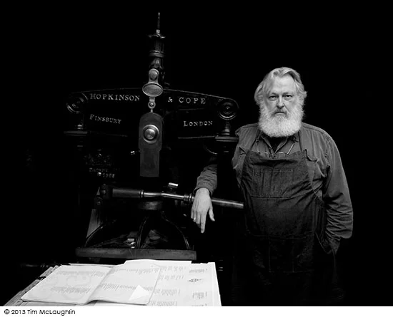 Crispin Elsted, printer, poet, April 30, 2013.
