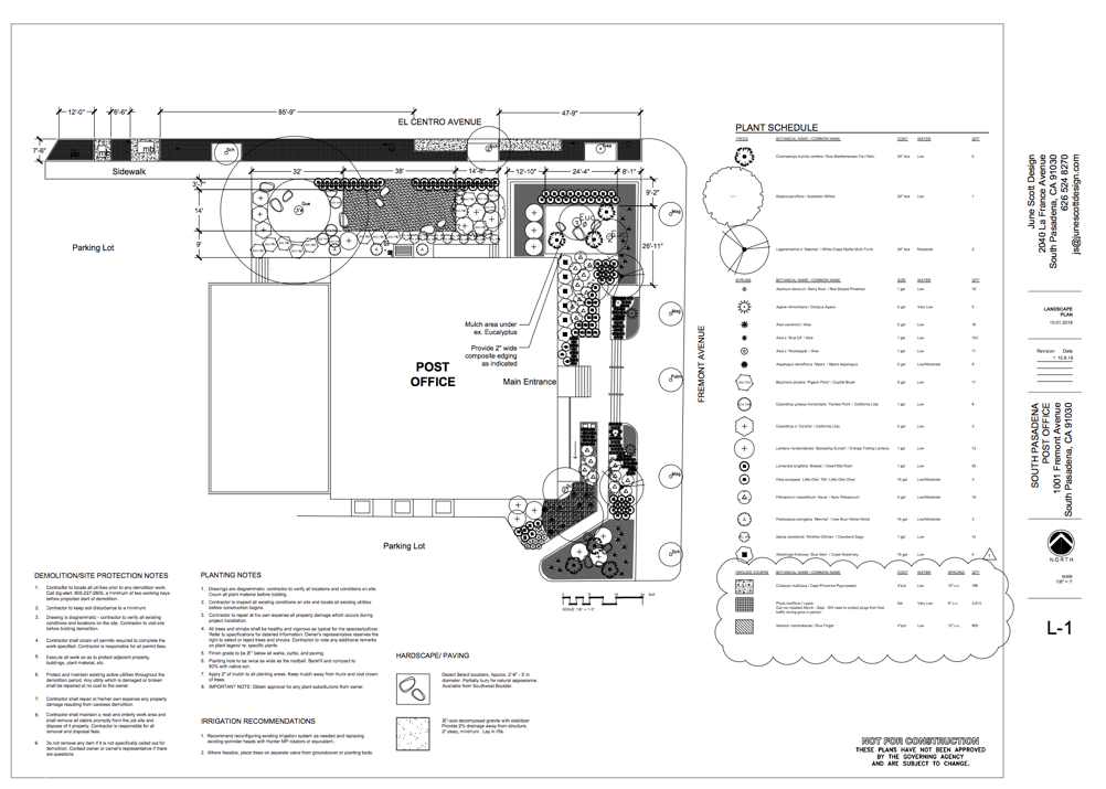 Plan prepared and donated by June Scott
