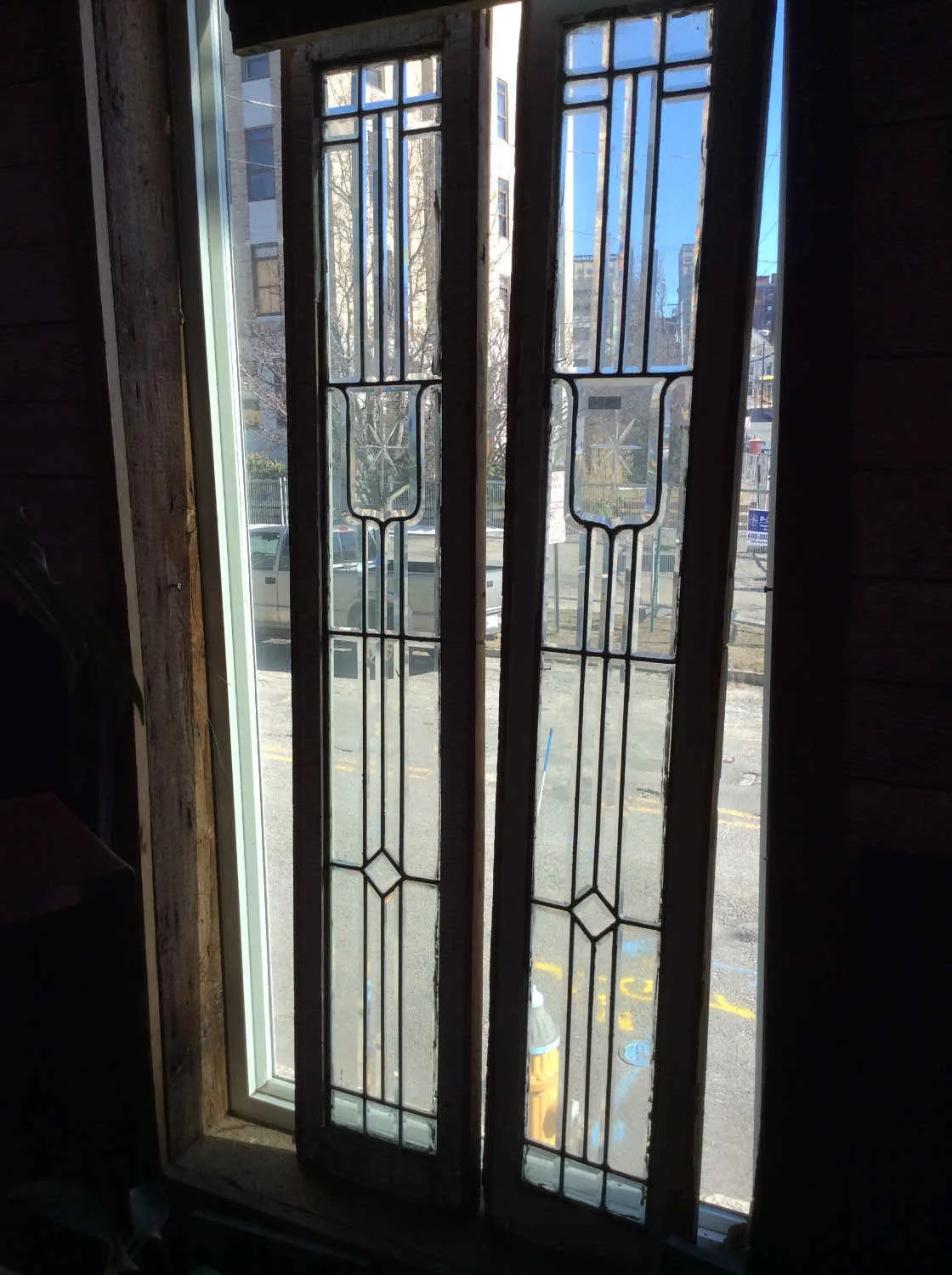 Pair Leaded and Beveled Sidelights