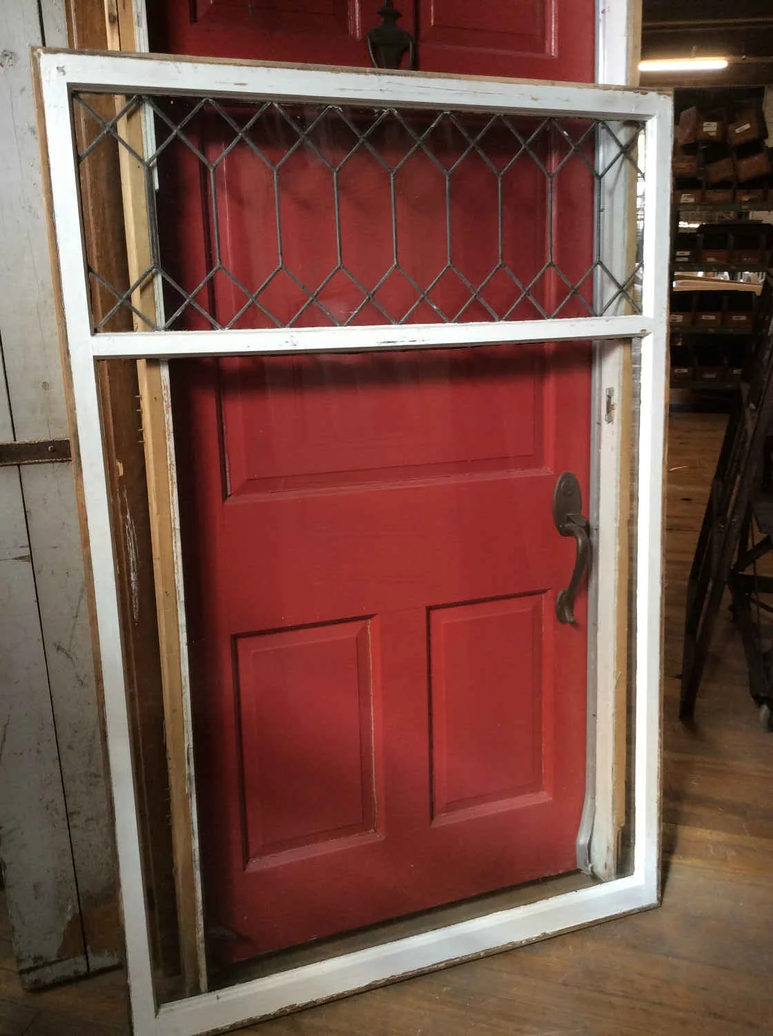 Picture Window with Geometric Leaded Glass