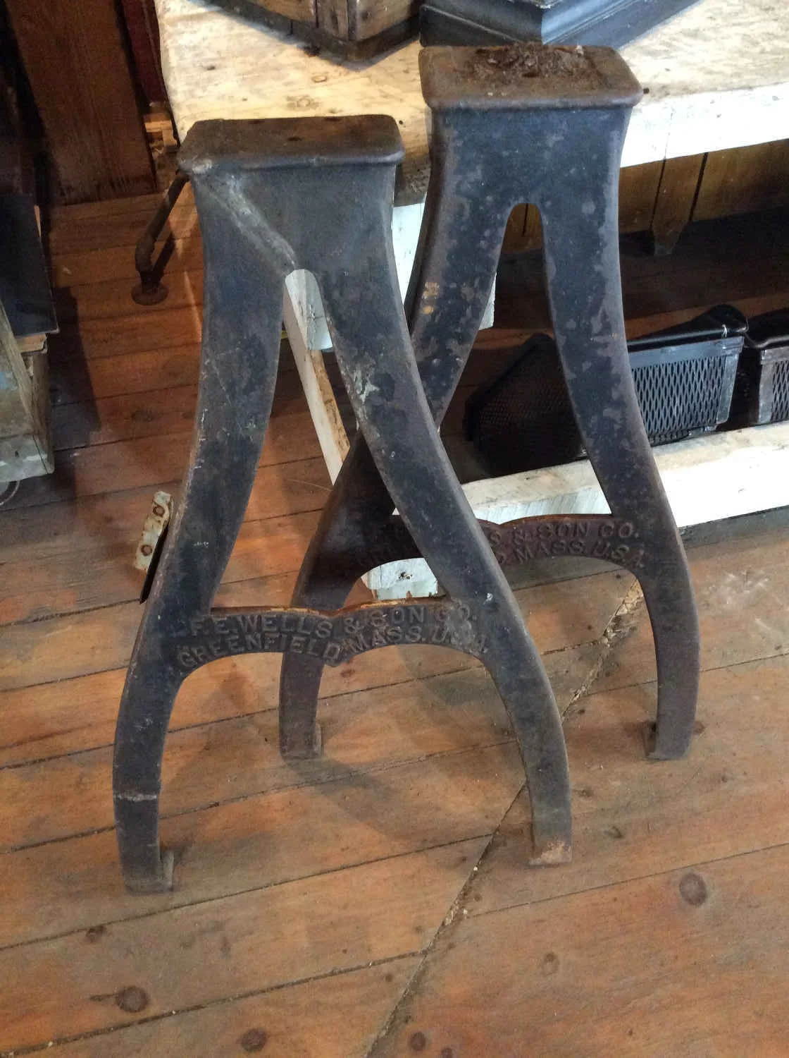 Antique Cast Iron Machine Legs