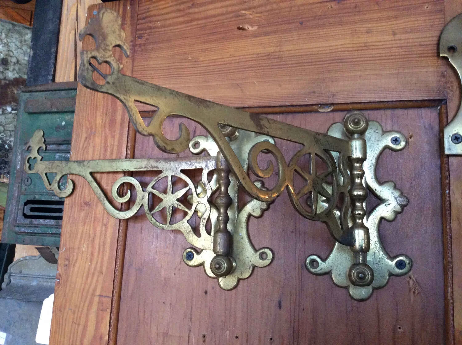 Pr. Solid Brass Colonial Williamsburg Fireplace Skipjacks
