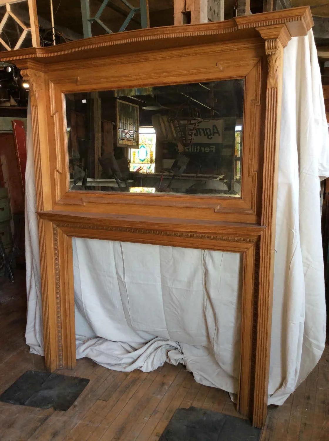 Antique Oak Mantel