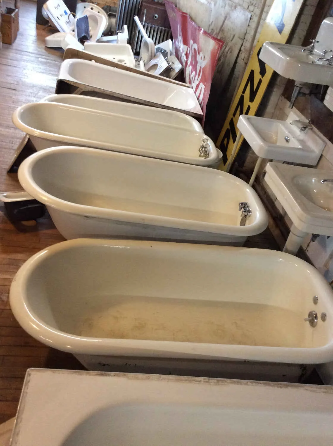 Porcelain Over Cast Iron Claw foot Tubs