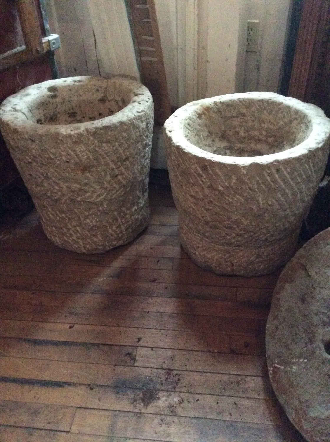 Heavy Hand-Carved Stone Planters