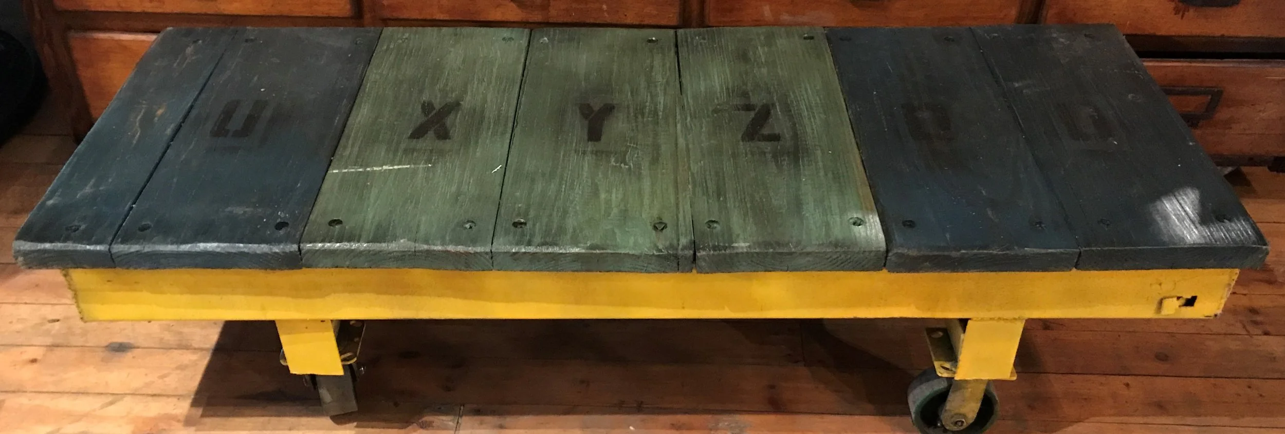 SOLD! Reclaimed Factory Cart Coffee Table