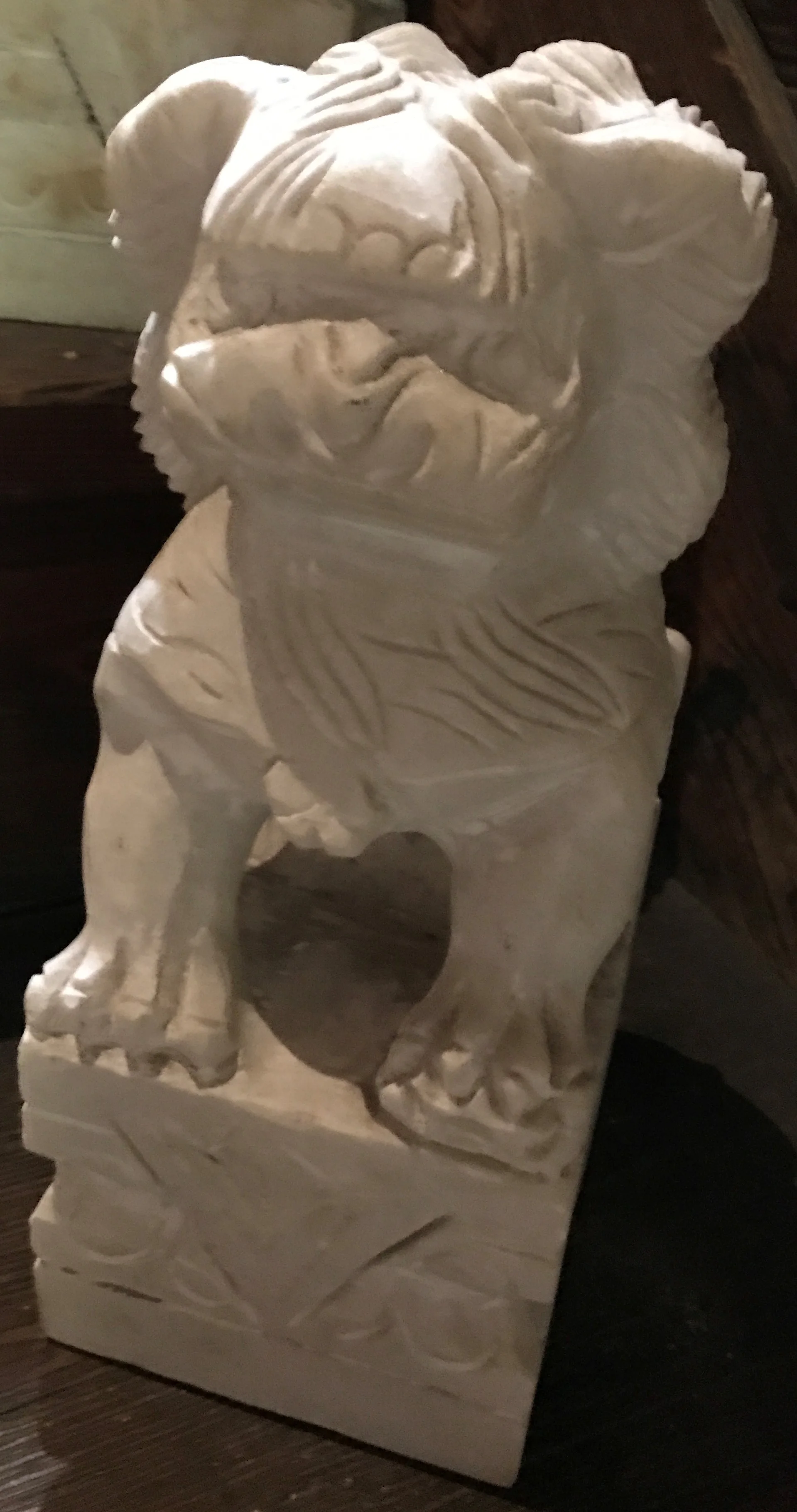 SOLD Marble "Foo Dogs" or "Guardian Lions"