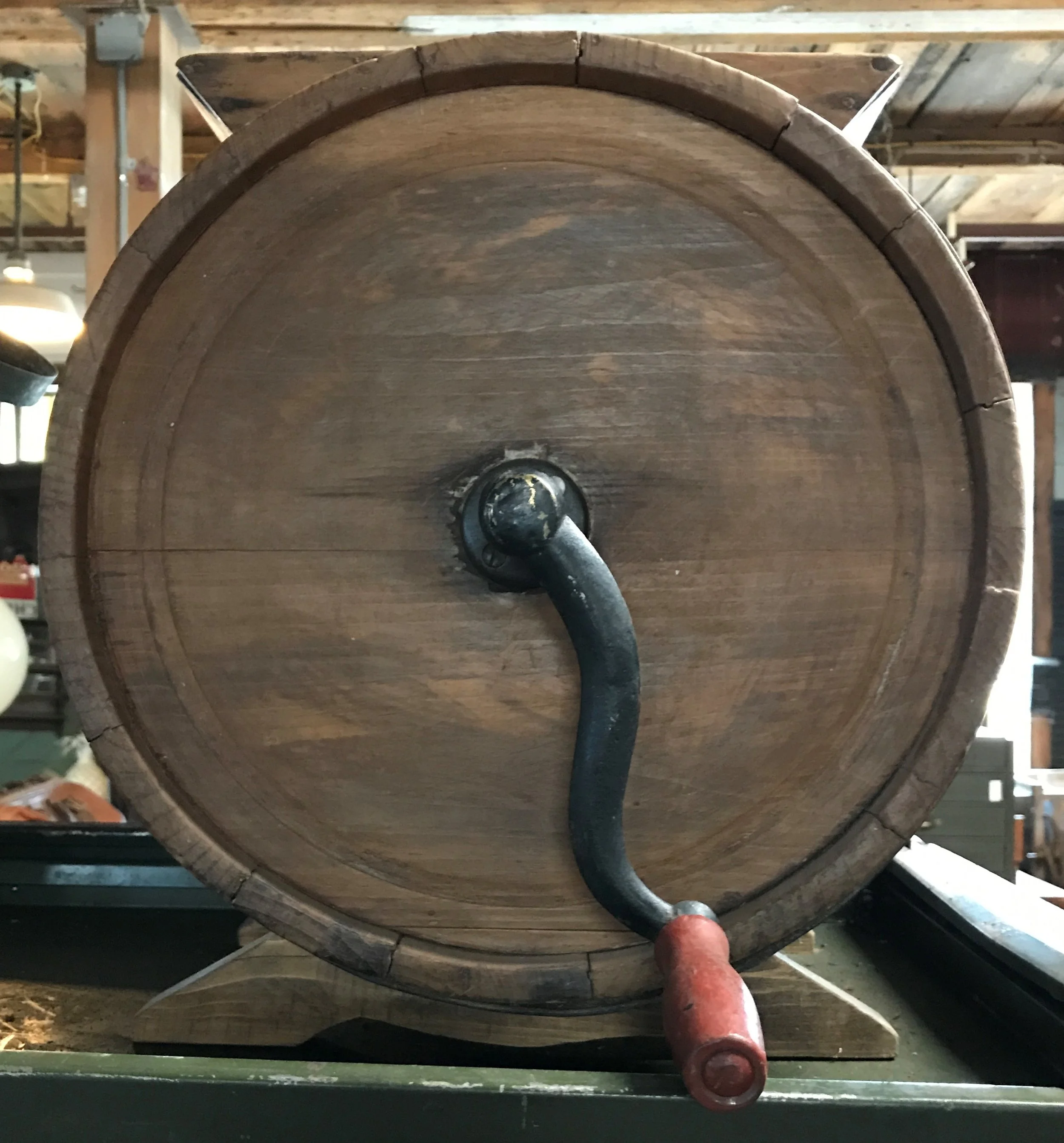 Antique tabletop butter churn