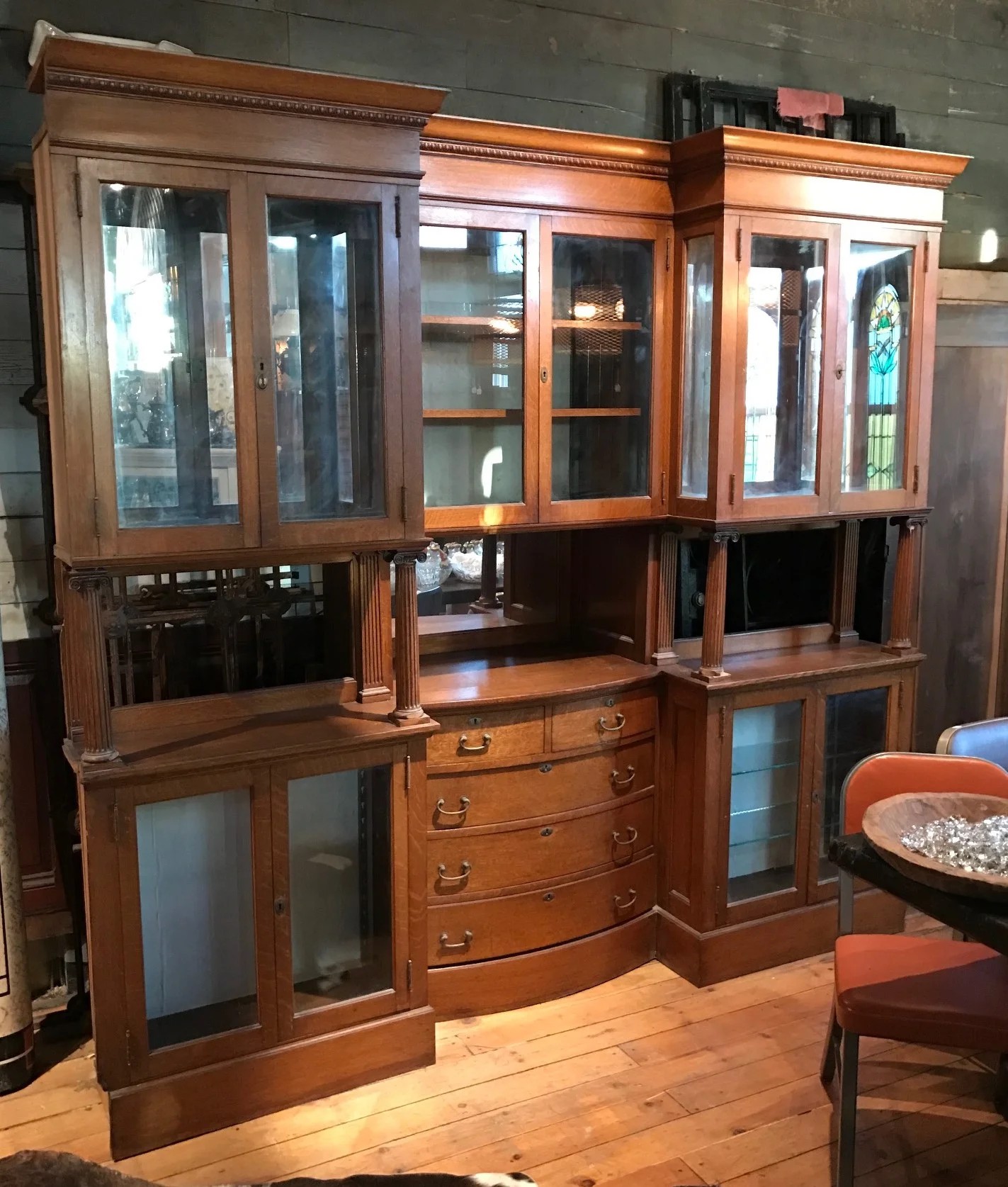 SOLD! Quartersawn Oak Breakfront