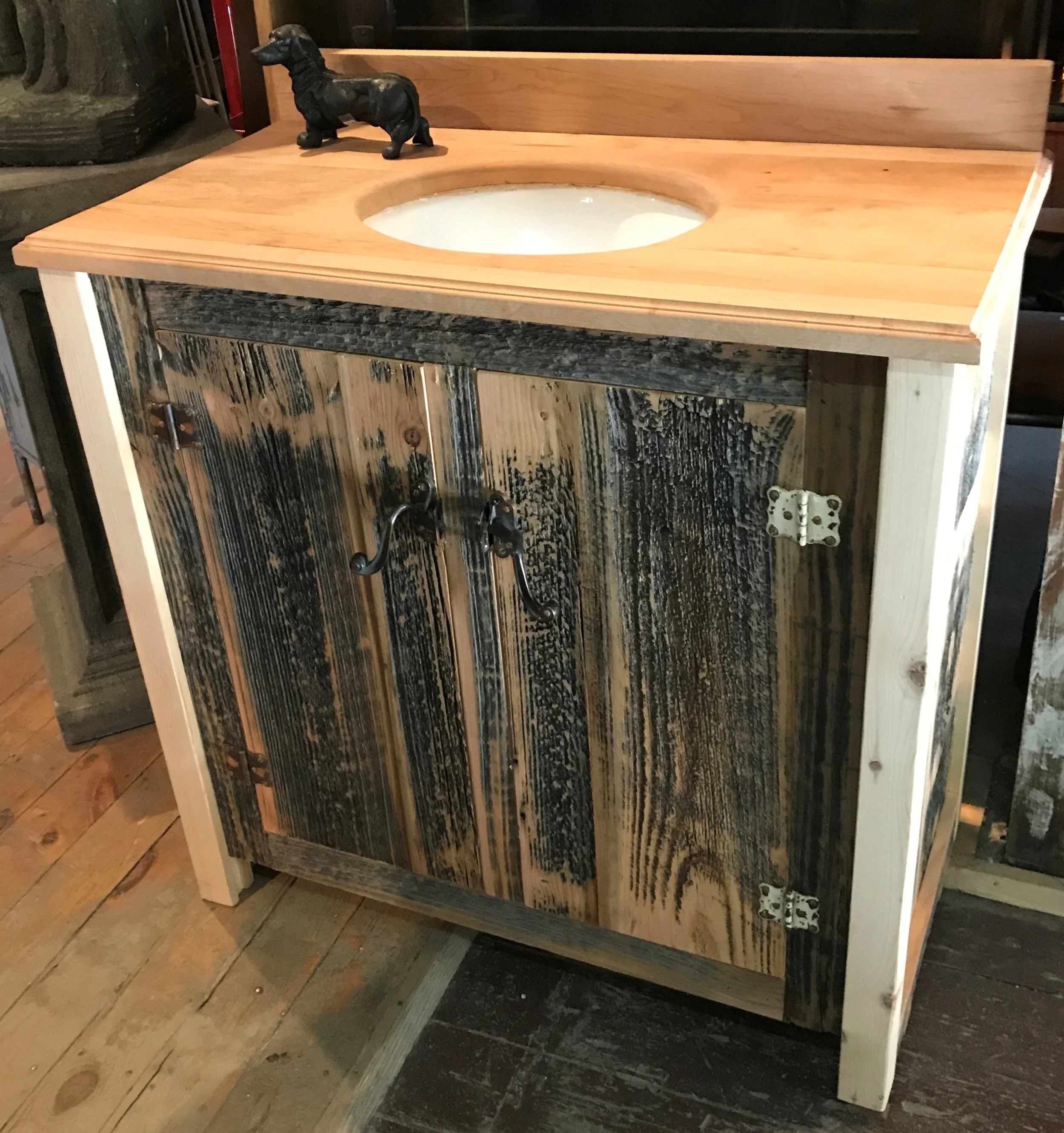 SOLD! Custom Reclaimed Wood Bathroom Vanity