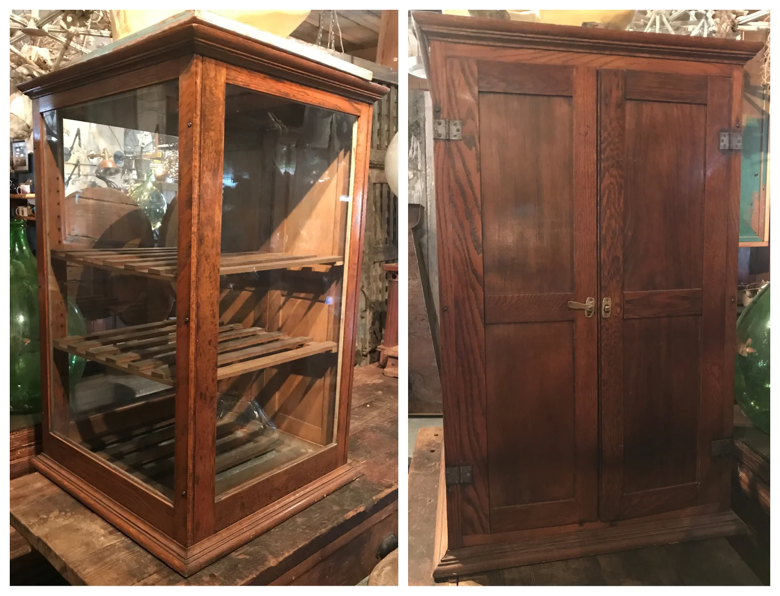 SOLD!! Antique Oak Bakery Case