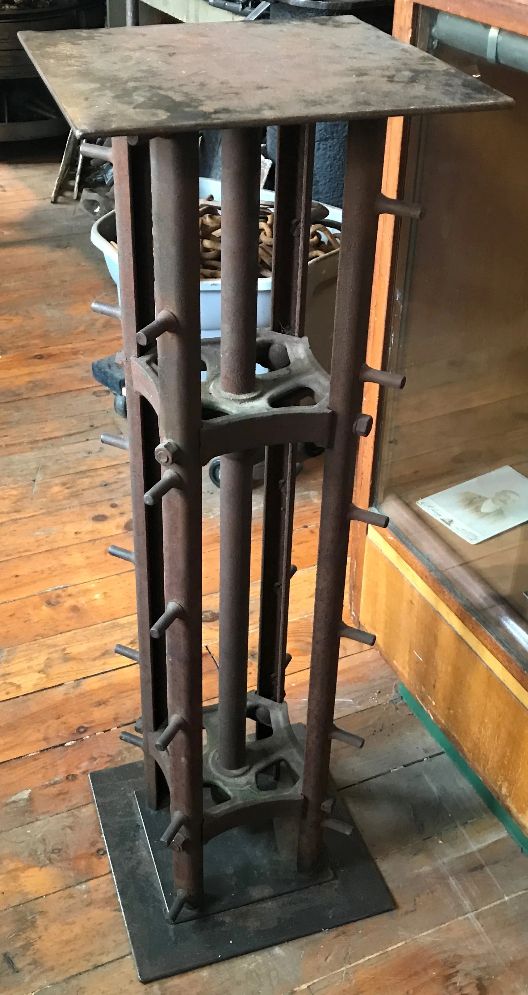 Antique Repurposed Manure Spreader Pedestal