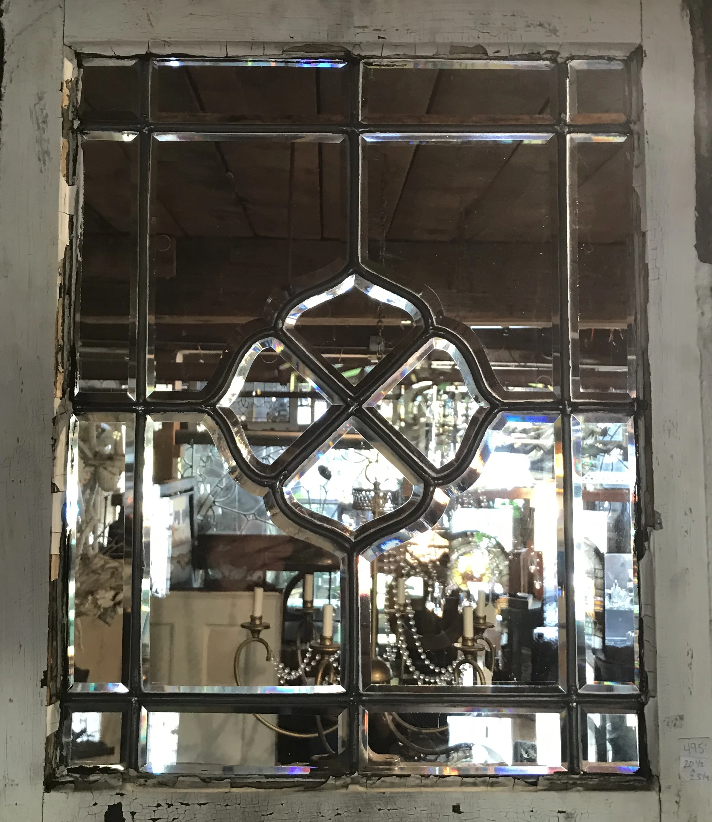 Antique beveled glass window
