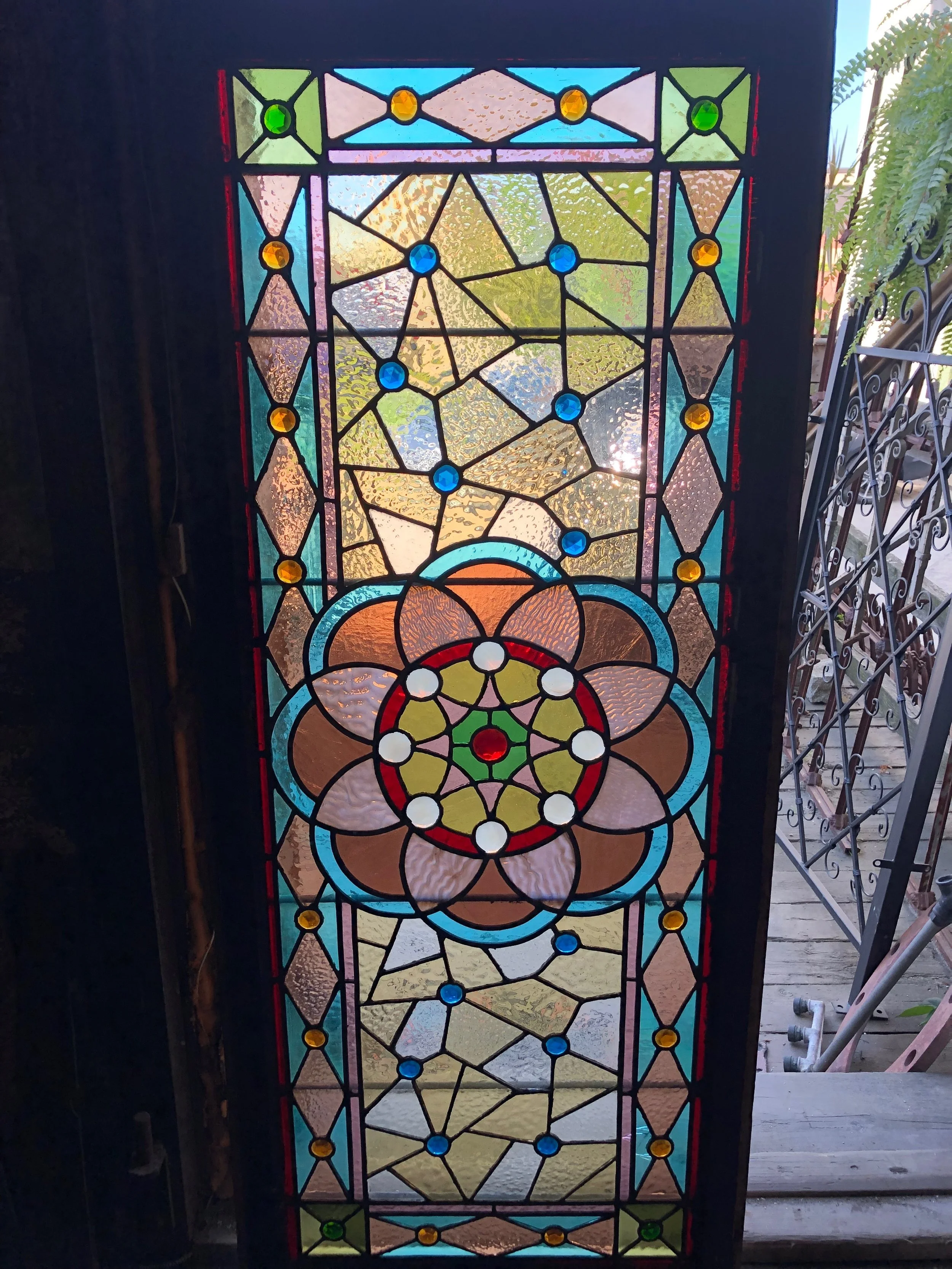 SOLD!!  1880's Mandala transom window 