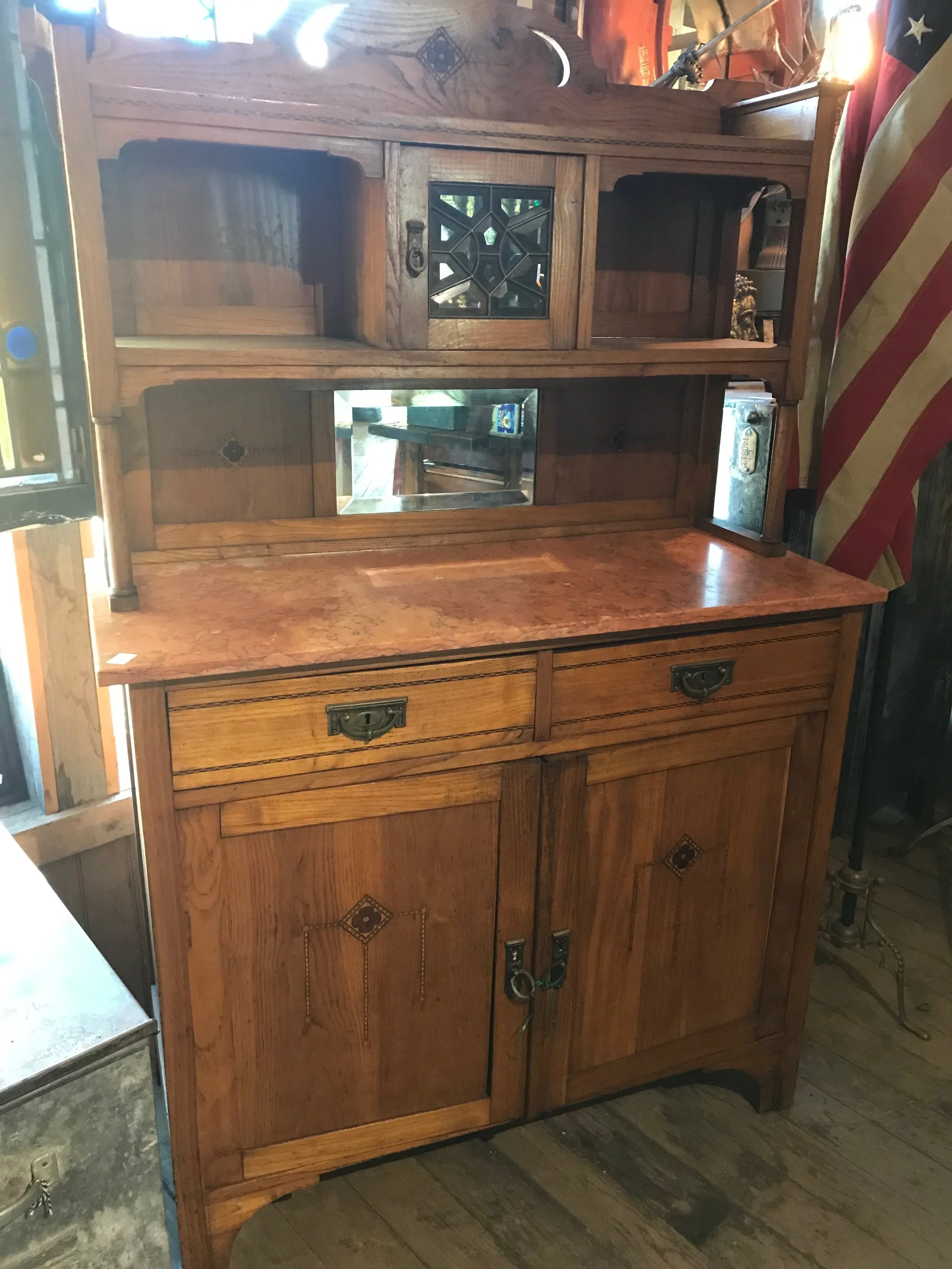 SOLD! Antique marble topped Sideboard