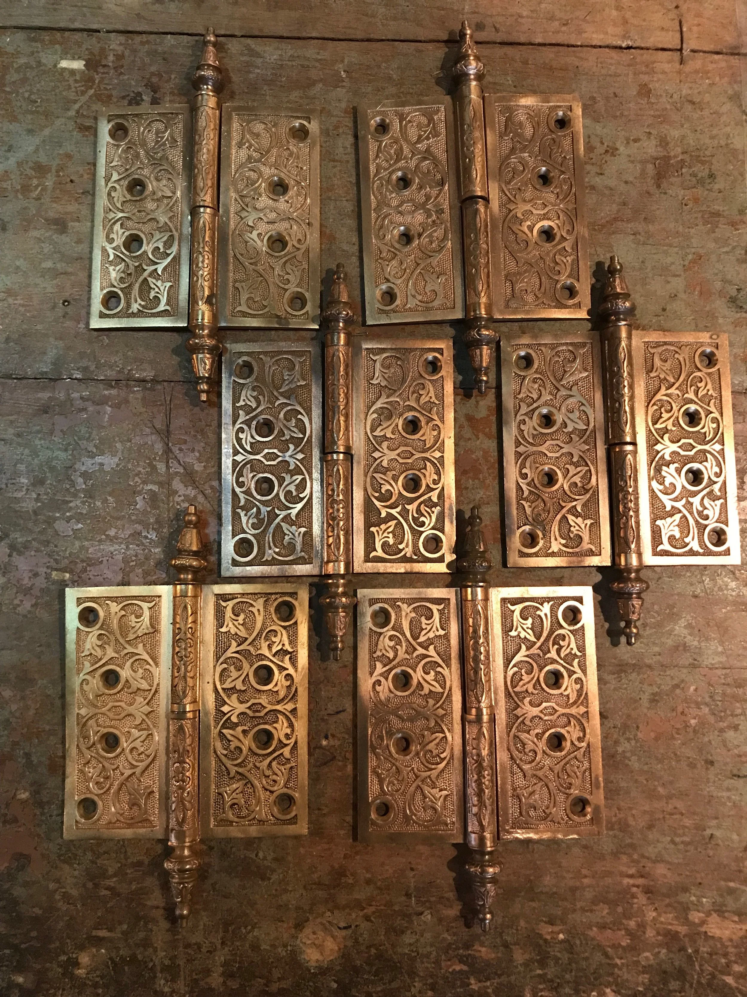 Set of (4) 4 1/2" Antique bronze hinges