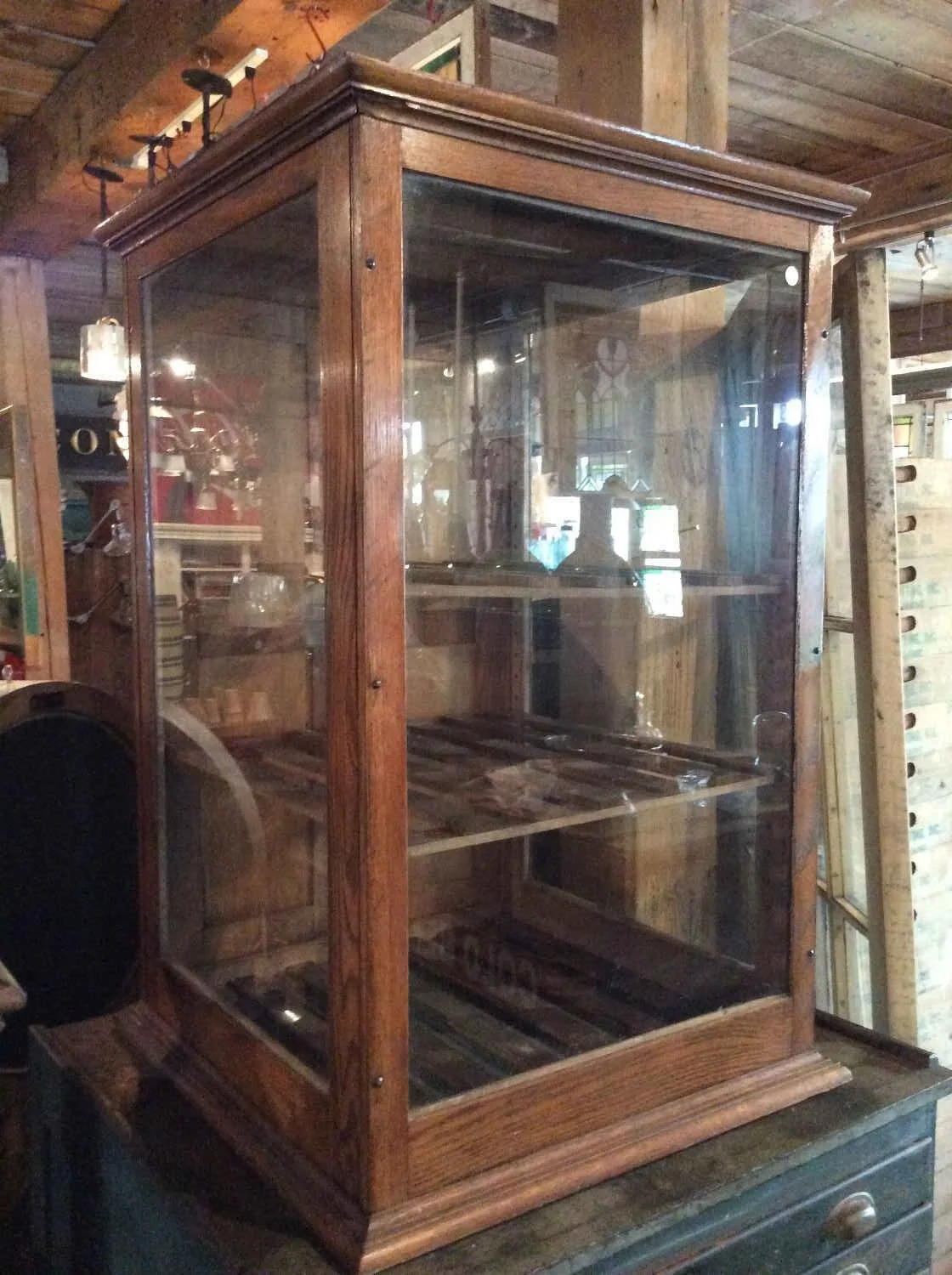 Antique Oak Bakery Case