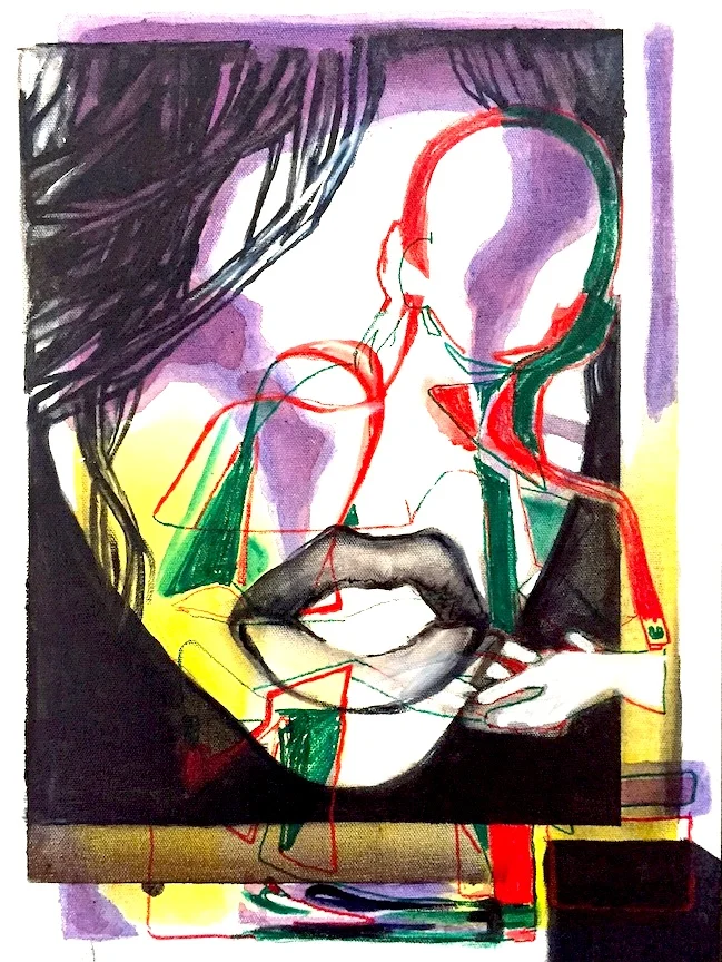 On The Beach, 12"x14", oil and acrylic on canvas, 2015