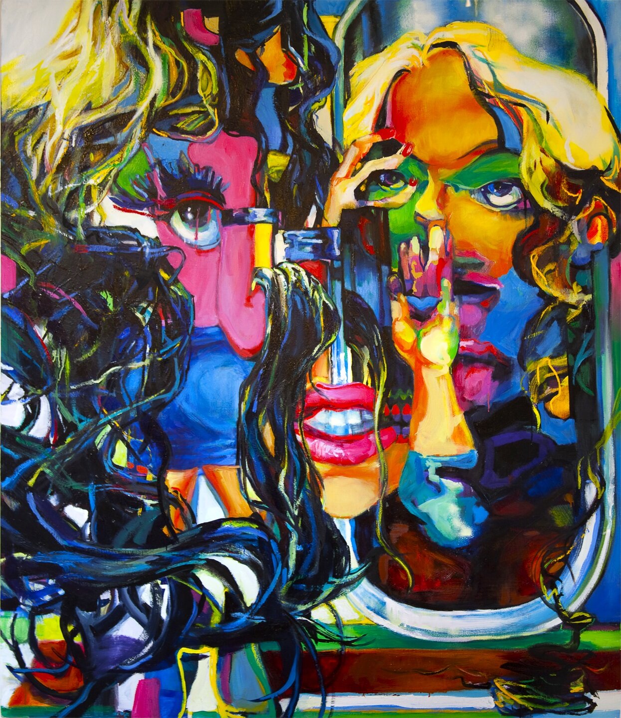 Blonde/Brunette, 62"x72", oil and acrylic on canvas, 2012