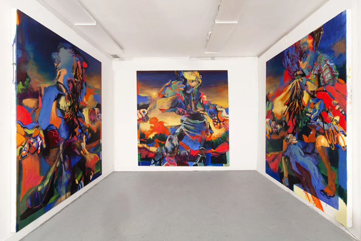 Loop, 3 panels 72"x88", oil and acrylic on canvas, 2011, 