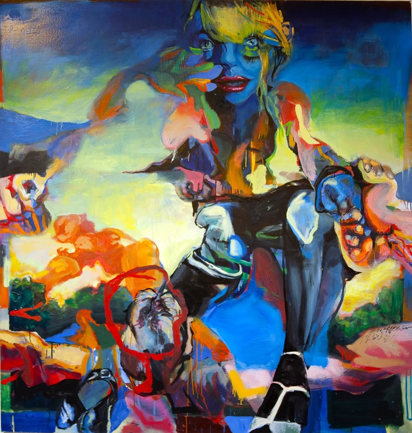 Loop 1, 72"x88", oil and acrylic on canvas, 2011