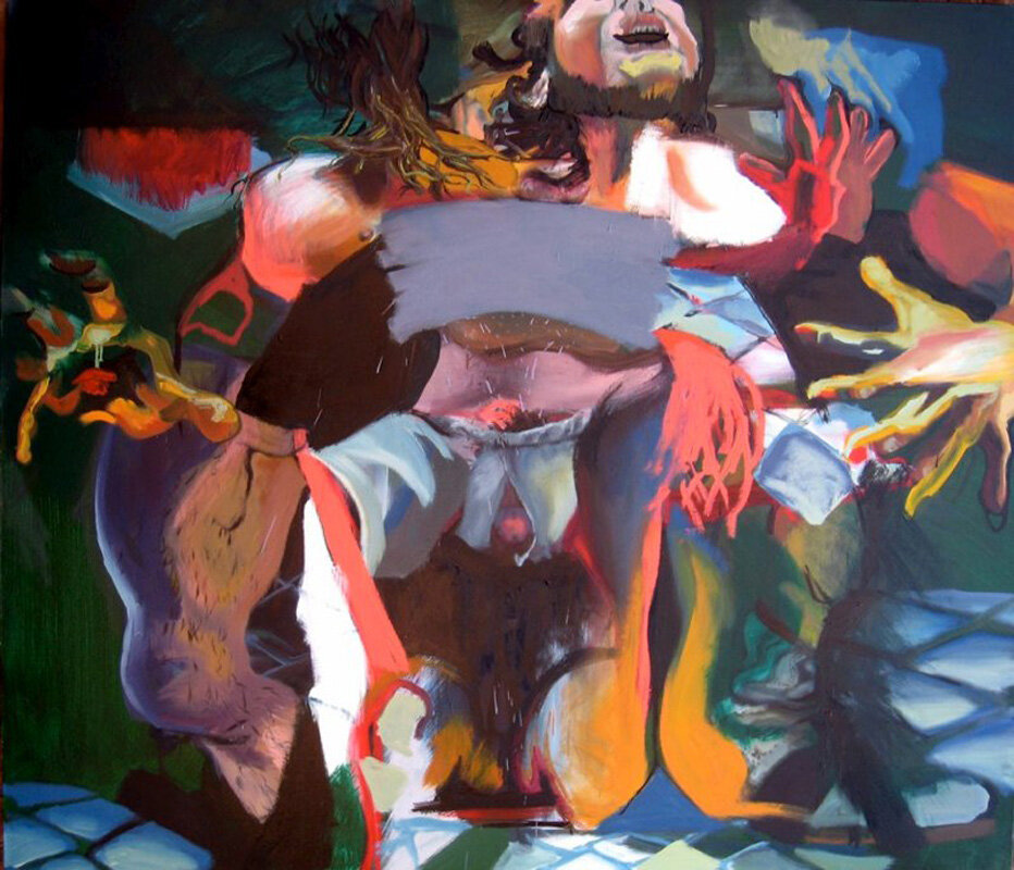 Attempt 2, 48"x62", oil and acrylic on canvas, 2010