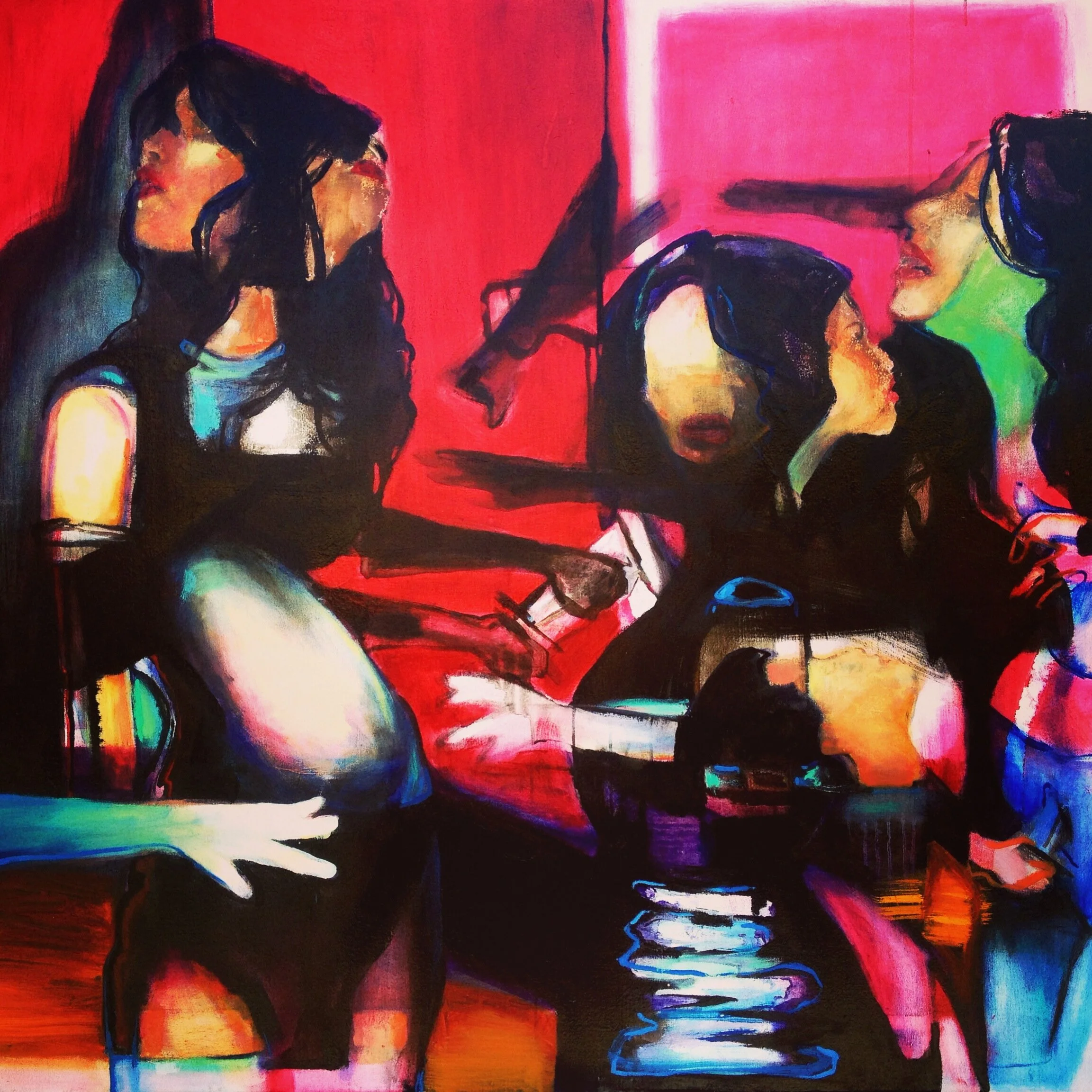 Dance Fight, 48"x60", oil and acrylic on canvas, 2014
