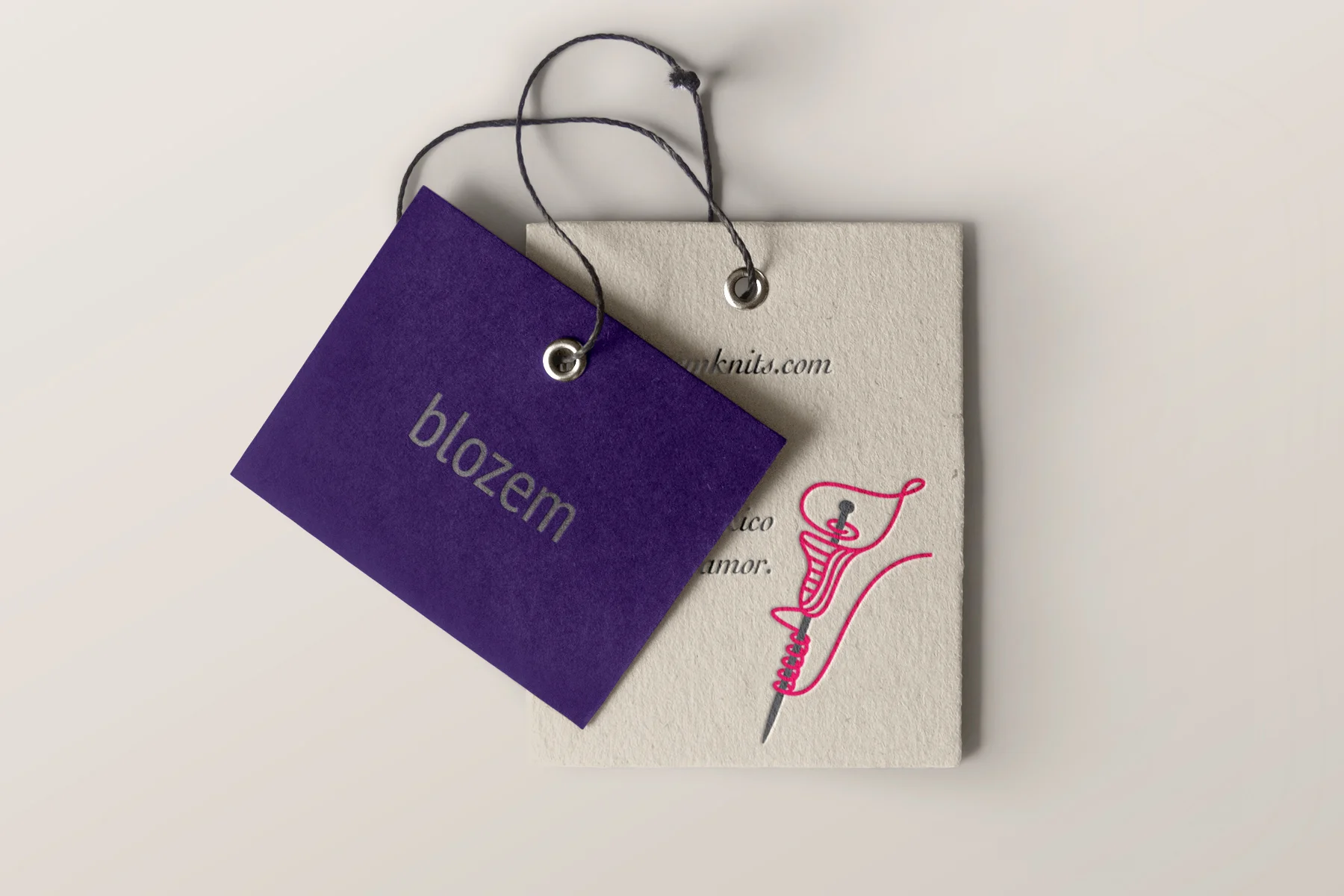 Custom-made knitted goods from Mexico (by my cousin) whose identity showcases a yarn calla lily on a knitting needle.
