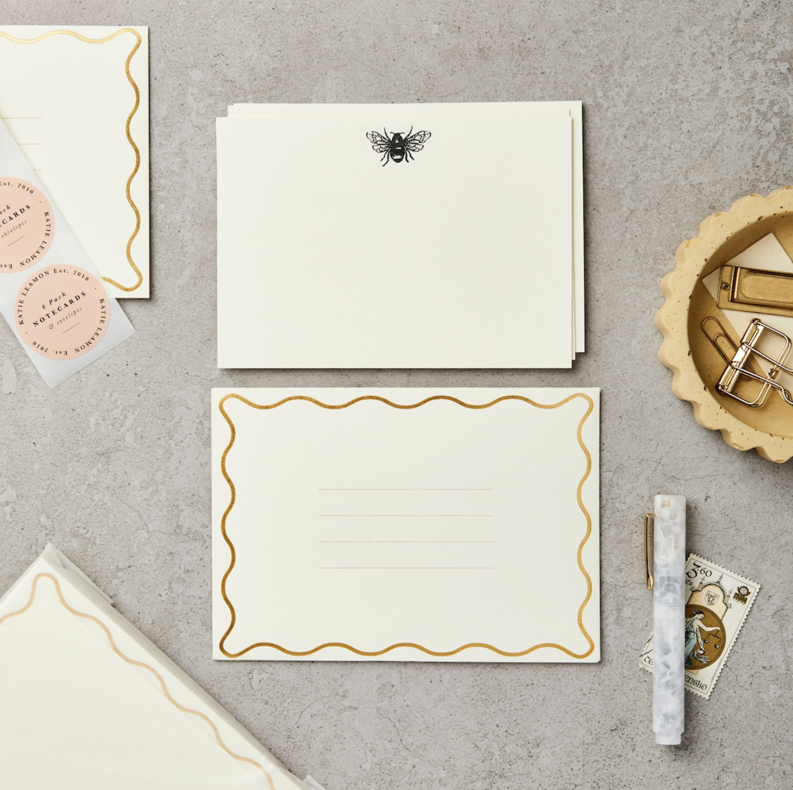 Letterpress Notecards — Bee