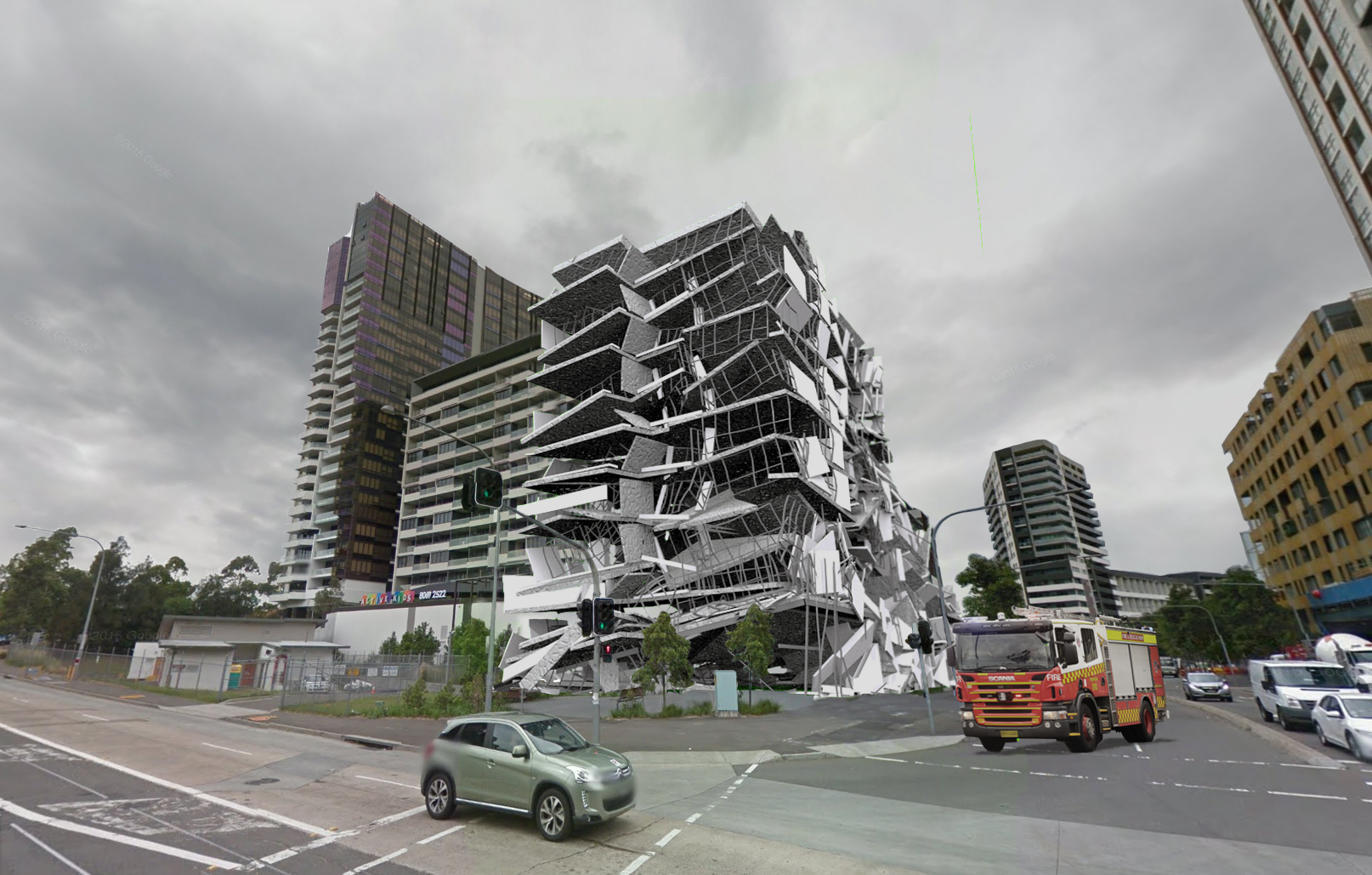Simulated collapse courtesy of the Emergency Information Coordination Unit