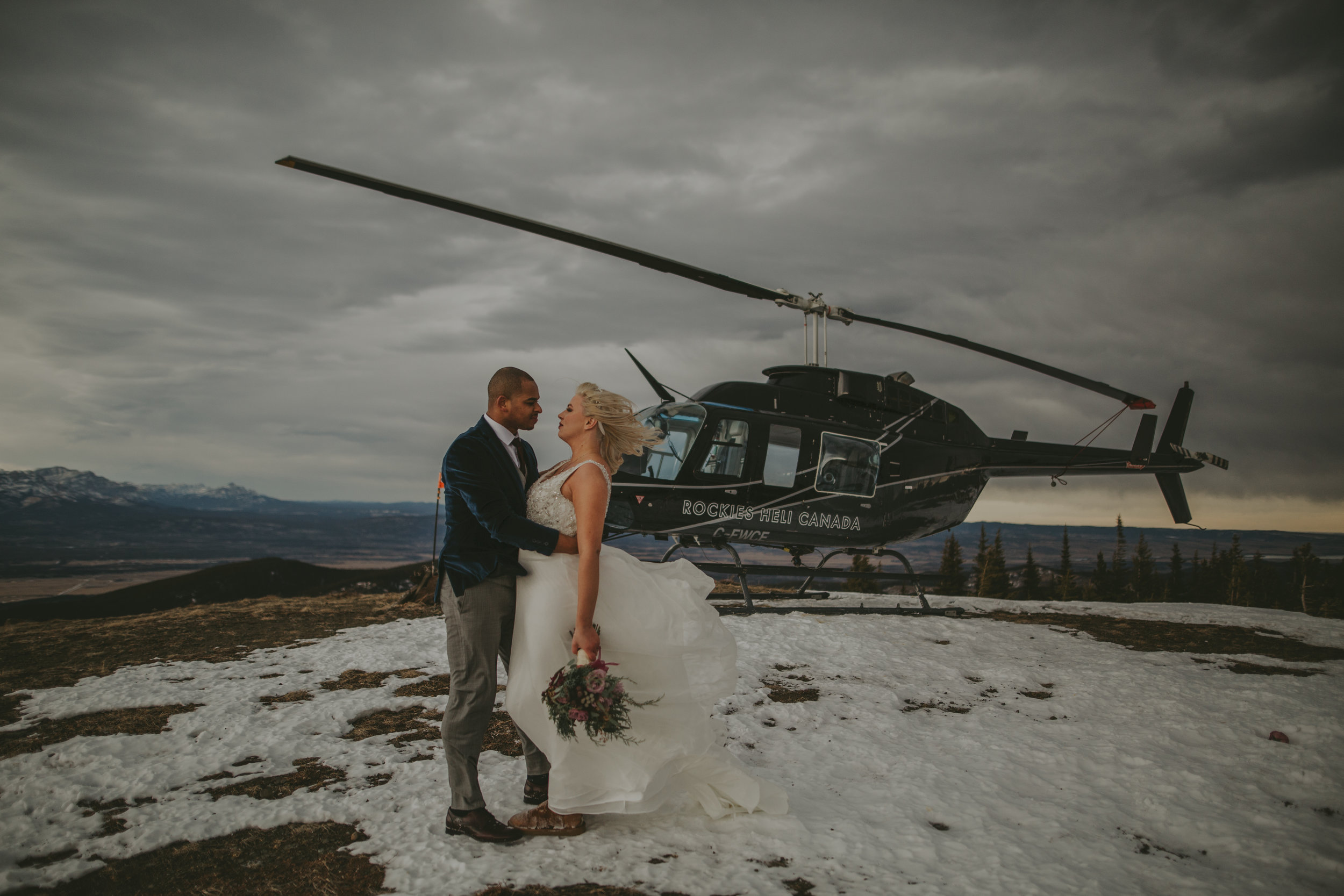 Helicopter Wedding, Banff Heli Wedding Photographers, Destination Wedding Photography, Best Destination Elopement Photographers, Adventure Elopement Weddings