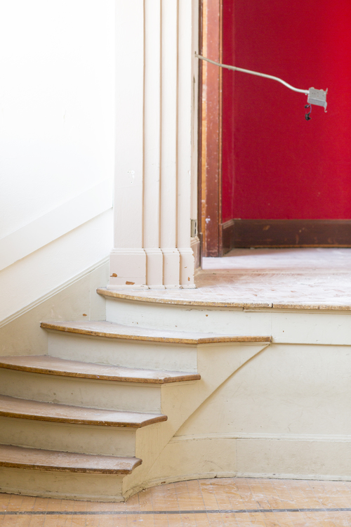 Existing stage, pre-renovation.