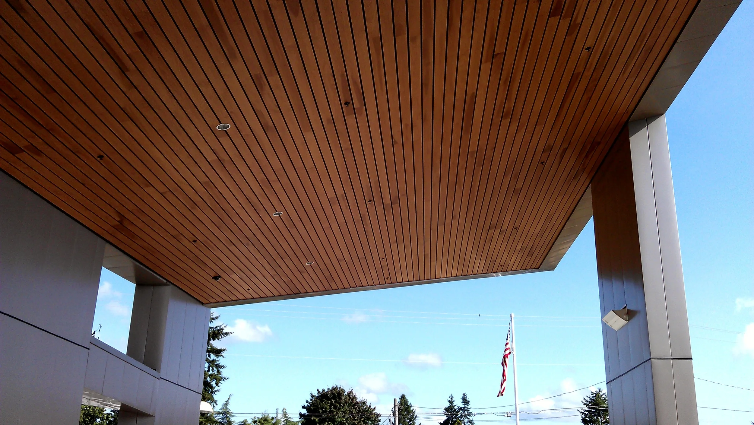 Exterior Linear Wood Ceilings