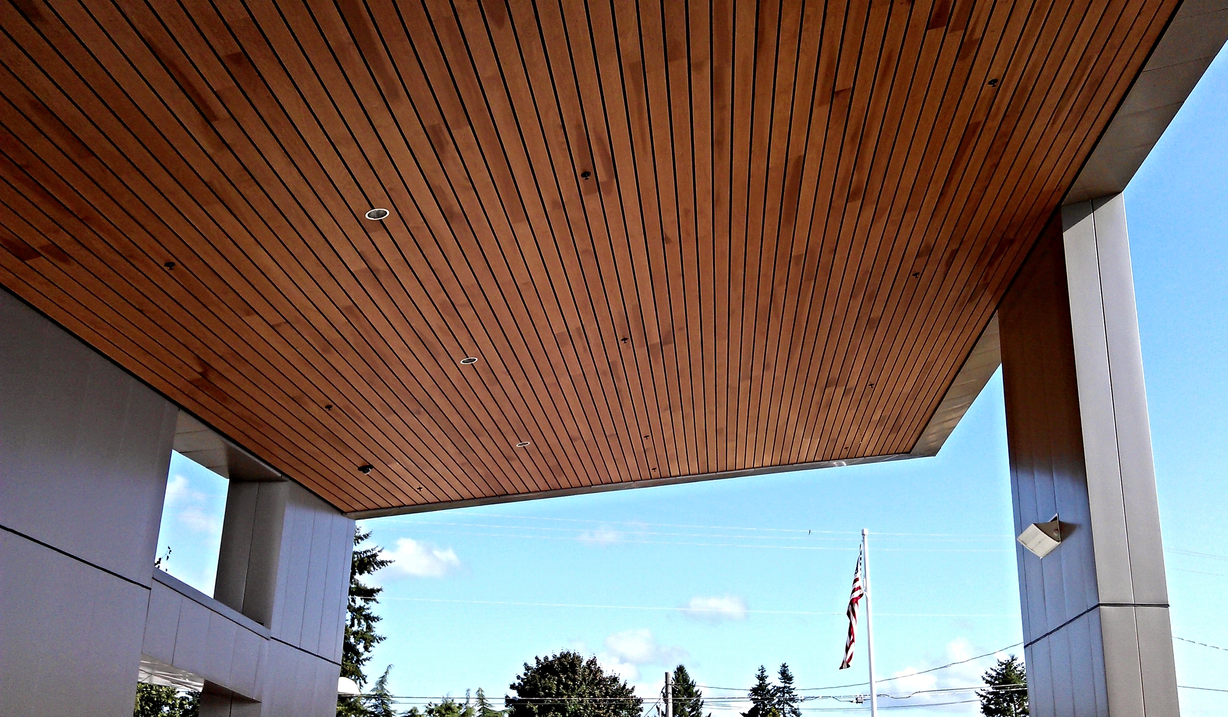 Exterior Linear Wood Ceilings