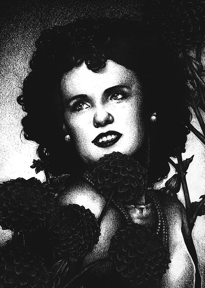 The Black Dahlia / Archival Ink / 2018