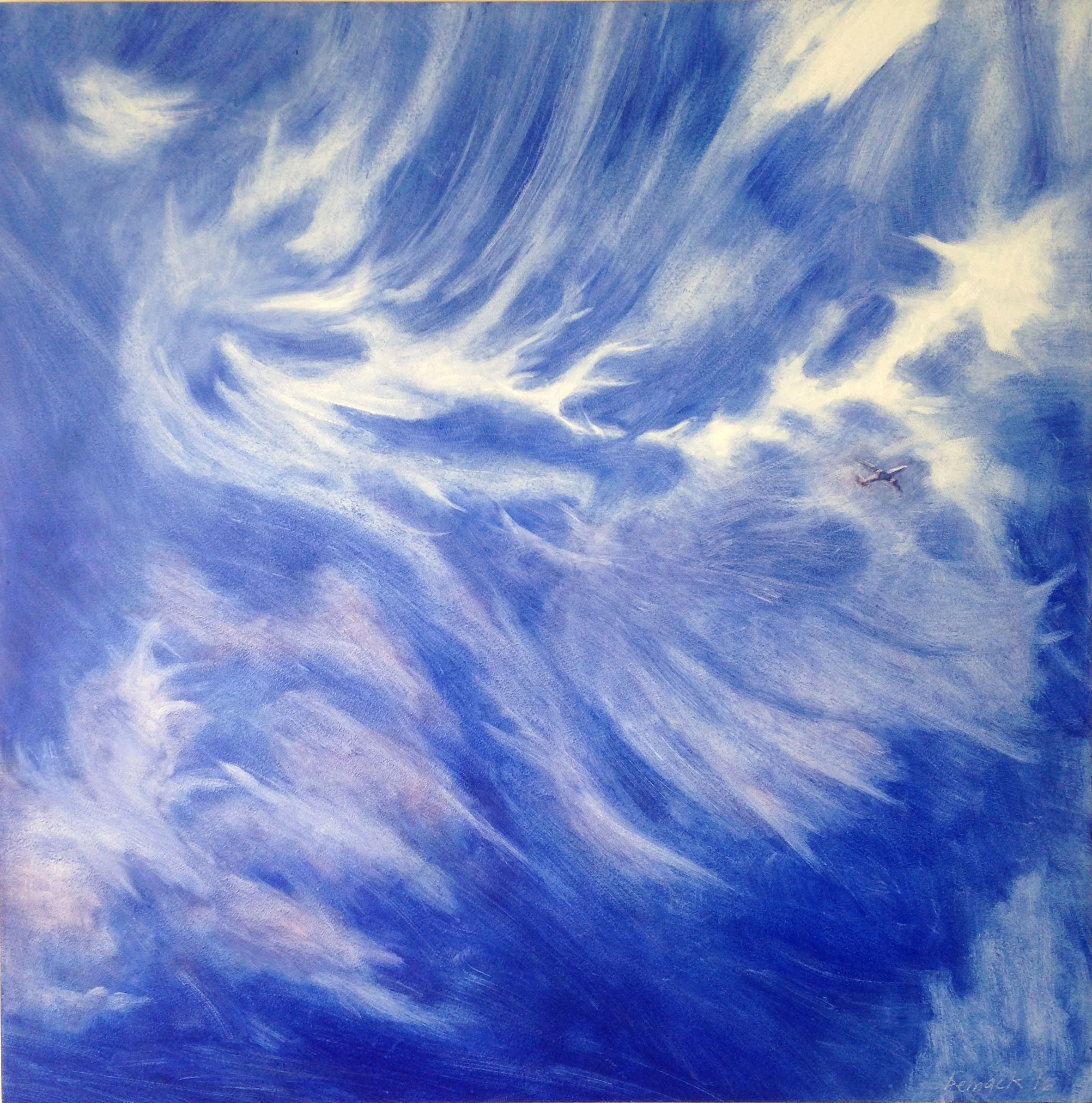 blu sky oil on board 32"x32"