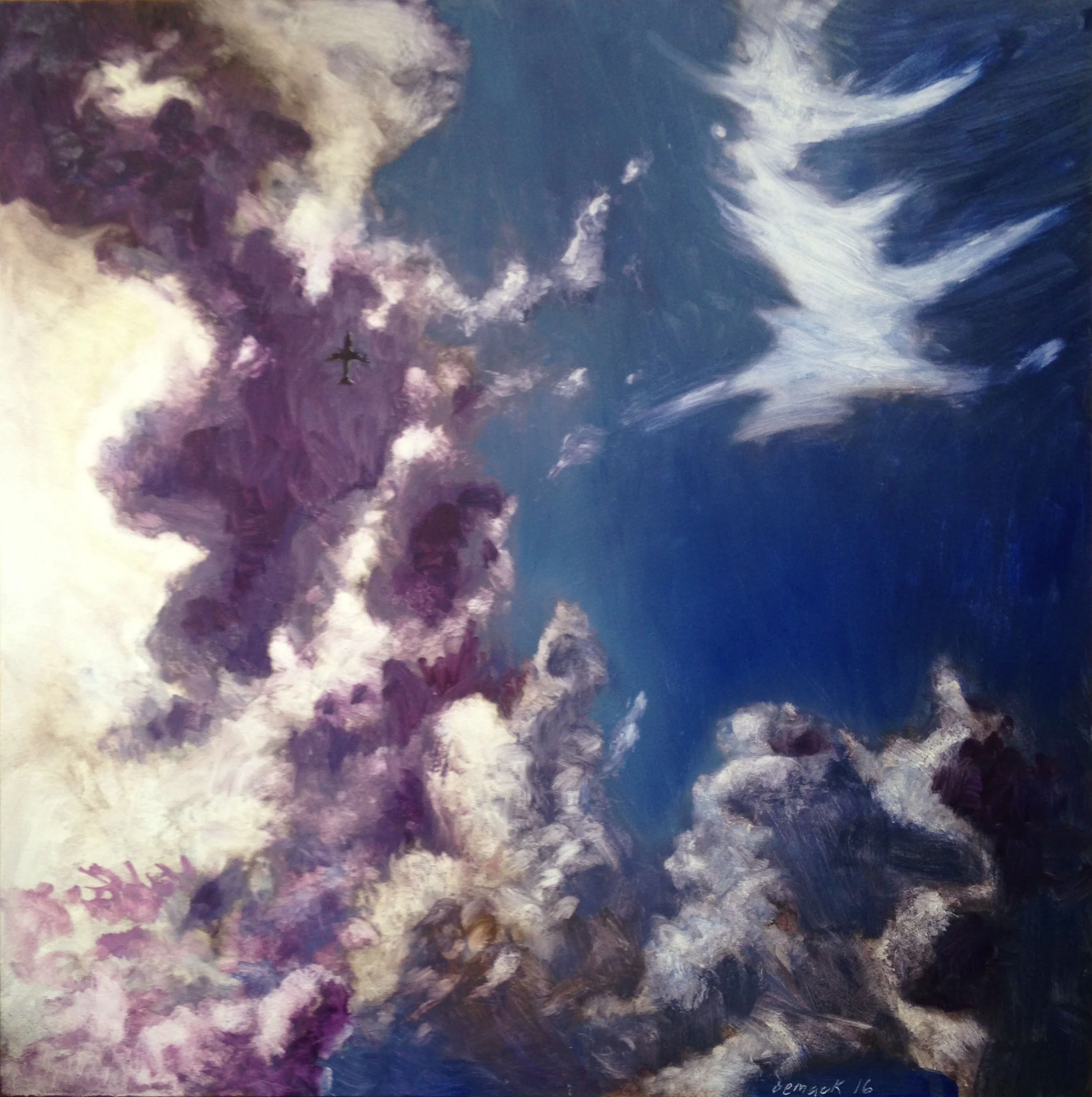 sheltering sky oil on board 32"x32"