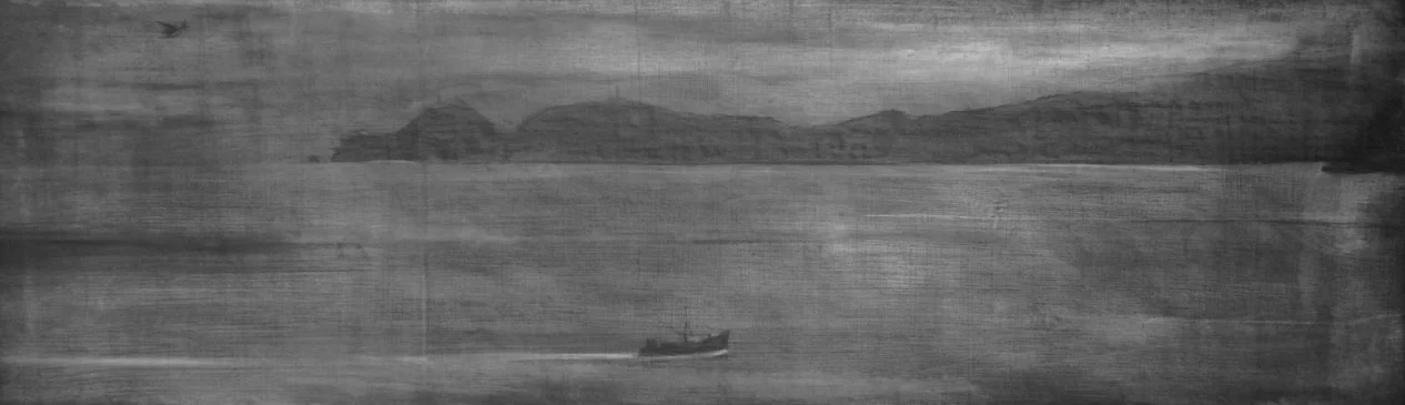 untitled conte crayon on board 14"x 47"