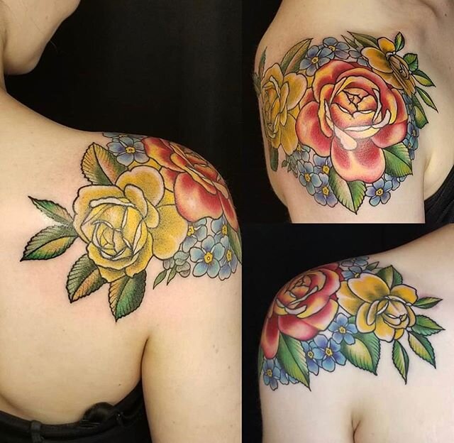 Gorgeous shoulder cap by @crimsonarrowtattoo 🙌🏻 gift certificates and GWYG scratch off tickets are on sale on our website - link in bio! Thank you for all the support &hearts;️ #tigerlilytattoo #tigerlily #tattoo #flowertattoo #shouldercap #art #ar